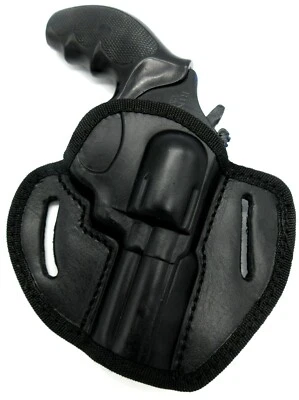 Right Hand Black Leather Open Top Belt Holster for CHARTER ARMS PROFESSIONAL 3" - Image 1 of 4