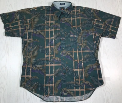 Camisa Hawaiana Vintage Chaps Ralph Lauren Hombres XL Tropical Manga Corta Años 90 Retro Foto 1 de 4