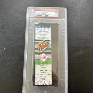 1998 ORIOLES RIPKEN SITS OUT/ENDS STREAK FULL TICKET PSA #62620883 GRADE 9 - Picture 1 of 7