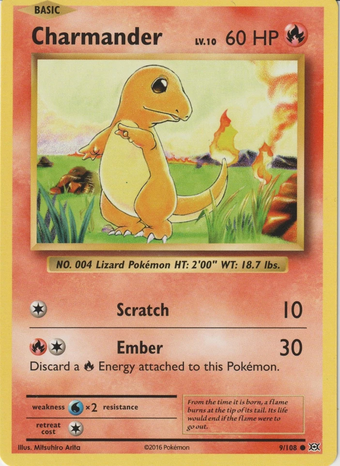 x1 Charmander - 9/108 - Common Regular Pokemon XY Evolutions NM English - Image 1 of 1