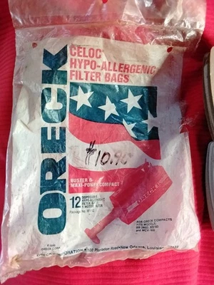 12 Oreck XL Vacuum buster B & BB Celoc Hypo Allergenic Filter Bags New Sealed - image 1 of 2