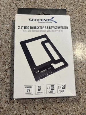 Sabrent 2.5” SSD & SATA Hard Drive to Desktop 3.5” SATA Bay Converter, New W/BOX - Image 1 of 4