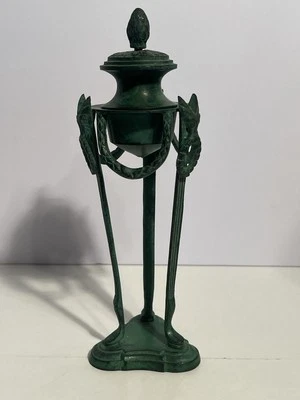 Egyptian Revival Empire Goat-Headed Bronze/Brass Incense Candle Holder - Image 1 of 4