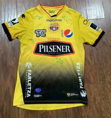Camiseta deportiva de fútbol BARCELONA BSC PILSENER Pepsi Farletza talla S signo  Foto 1 de 4