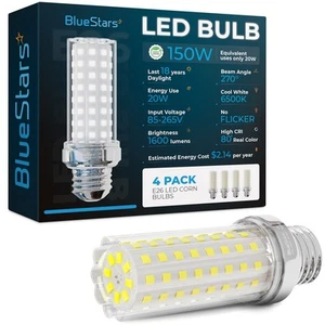 4 Packs E26 LED Corn Light Bulbs 20W Super Bright, 150W Led Corn Cob Light, 6... - Picture 1 of 9
