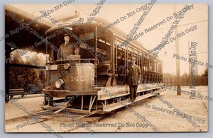 Antike RPPC Lawrence MA Straßenwagen Trolley Canobe Lake Park Echtfoto Postkarte - Bild 1 von 14