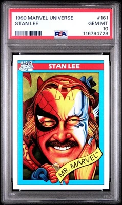 1990 Marvel Universe Stan Lee #161 PSA 10 GEM MT Marvel Card Mr. Marvel - Image 1 of 2