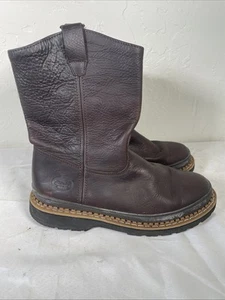 GEORGIA BOOTS G4274 Men’s 11 M Pull On Wellington Work Boot Rich Brown Leather - Picture 1 of 13