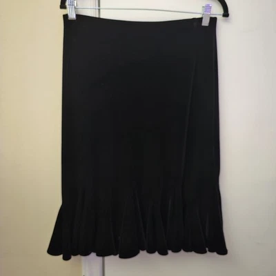 Velvet Knee Length Trumpet Skirt Sz 10 Dark Romance Goth Fairy Holiday Retro - Image 1 of 4