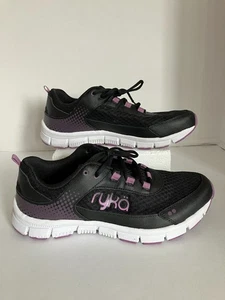 Ryka Harmonic Sneakers Womens 9.5 Cross Training Black/Purple Lace Up Mesh - Picture 1 of 8