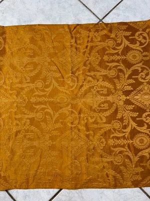 Panneau de tissus français doré en soie, du XIXe siècle textile anciens vintage - Photo 1/4