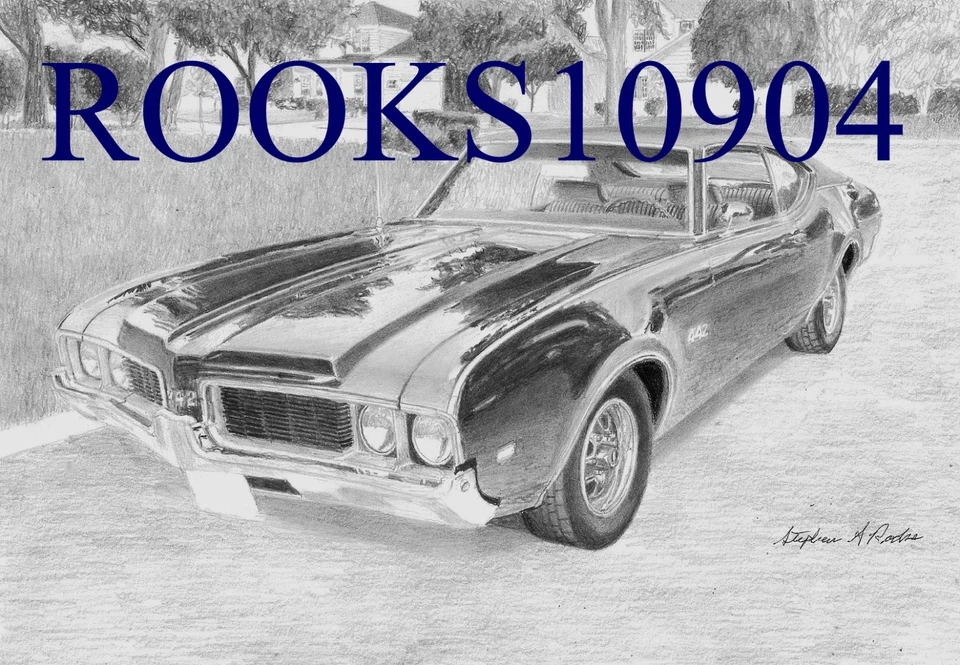 1969 Oldsmobile 442 MUSCLE CAR ART PRINT - Image 1 of 1