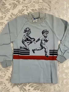 BONDS Vintage Kids Fleece Jumper Size 2 Blue Baseball Retro Home run Design NEW - Picture 1 of 12