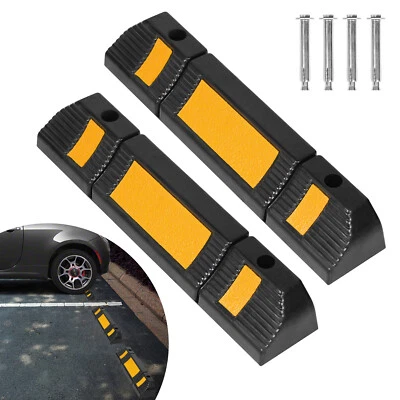 AUFUN 2x Rastopper Garagenstopper Reifenstopper Parkstopper Parkhilfe Stopper Gummi #2