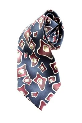 VIA VENETO男式抽象印花真丝领带 — 第 1/3 张图片