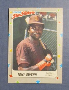 TONY GWYNN San Diego PADRES 1988 FLEER Star Sticker BASEBALL CARD #123