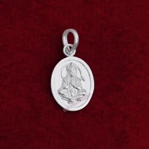 Ram Bhakt Hanuman Pendant in Pure Silver Manky Face, Bajaranbali Pendant Ompooja - Picture 1 of 2