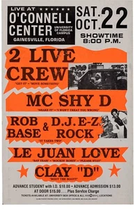 2 Live Crew 1988 Gainesville, FL Framed Concert Poster - Picture 1 of 2