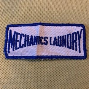 Vintage 1960s MECHANICS LAUNDRY Advertising Patch Employee Uniform 1B 4.5 x 2” - Picture 1 of 3