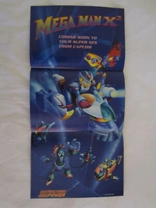 Mega Man X2 X 2 (SNES) Super Nintendo Power Poster 1995 Capcom RARE - Picture 1 of 3