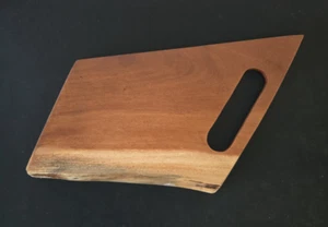 Cypress Charcuterie & Cutting Board Hardwood with Live Edge + Handle 12" x 8" - Picture 1 of 7