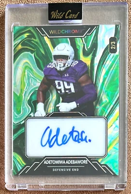 Adetomiwa Adebawore 2023 Wild Card Wildchrome Autograph #WCP-A /3 - Image 1 of 4