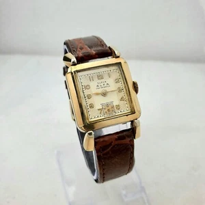 RARE VINTAGE SUPER ALFA MARCA REGISTRADA SWISS SQUARE HANDWIND MEN'S WATCH - Picture 1 of 11
