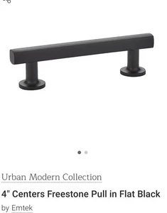 Mueble de barra Freestone de 4 pulgadas de centro a centro plano negro - Imagen 1 de 3