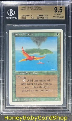 MTG 3rd Edition Revised 1994 Birds of Paradise BGS 9.5 GEM MINT Old School 93/94 - Image 1 of 4