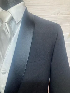 NEW Neil Allyn Black Tuxedo Jacket w/ Satin Shawl Lapel- 100% Wool-Wedding 43S - Picture 1 of 4