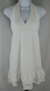 Justice Girls Ivory Halter Summer Knee Length Ruffle Hem Dress Size Large - Picture 1 of 3