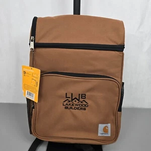 Carhartt Brown Backpack Cooler 20 Can Capacity Durable Fabric Padded Straps NOS - Picture 1 of 9