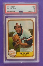 1981 Fleer Jim Palmer Baseball Card, PSA 5