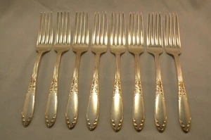 Lot of 8 Vintage 1951 King Edward Silverplate Forks National Silver Co - Picture 1 of 14