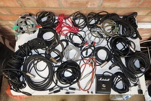 Bundle of 23 Studio/PA/Band Cables - Jack XLR RCA etc + Marshall Footswitch - Picture 1 of 12