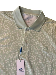 Camicia Southern Tide taglia Large da uomo SS Performance verde fumo floreale tropicale nuova con etichette - Foto 1 di 14