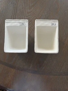 Mud Pie Set of Two Snack Crunch Collection Dip Bowl Rectangle Set 5" x 3.5" - Picture 1 of 7