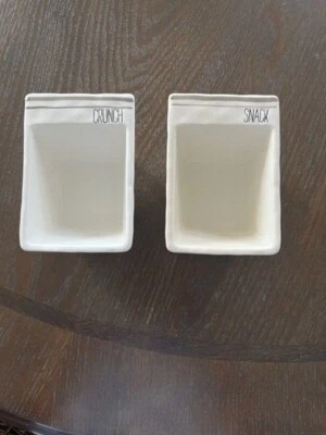 Mud Pie Set of Two Snack Crunch Collection Dip Bowl Rectangle Set 5" x 3.5" - Image 1 of 4