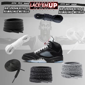 METALLICS 5'S Shoe Laces Cement replacement for jordan 5 reimagined metallic - Picture 1 of 10