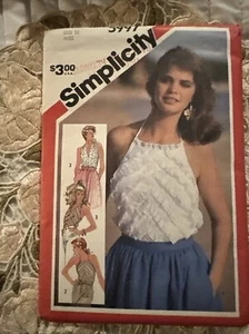 5997 Simplicity SEWING Pattern Misses 1980s Set of Lined Halter Tops 12 Cut - Picture 1 of 4