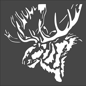 1- 5.5x5.5 inch Stencil, (VL-46) Moose (6mil) - Picture 1 of 2