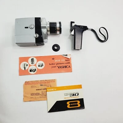 Cámara de película vintage Yashica Super 8 30 con empuñadura de pistola caja original manual Foto 1 de 4