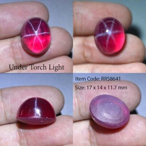 29,50 ct 17x14 mm rubino zaffiro stellato 6 raggi creato in laboratorio corindone VDO RRS8681 - Foto 1 di 6
