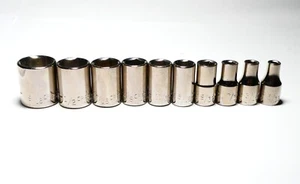 Craftsman NOS 1/4" Drive 10 PC 6 PT SAE Socket Set Made In USA Free Shipping - Bild 1 von 5