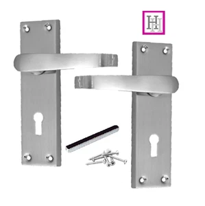 JUEGOS DE MANIJAS DE PUERTA LEVERLOCK satén moderno victoriano recto interno externo d1 - Imagen 1 de 10