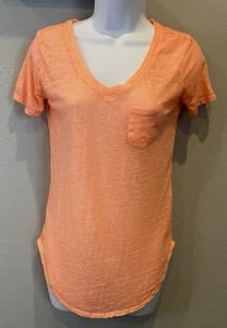 Derek Heart Shirt Thin Lightweight Orange Pocket Casual Short Sleeve Size Small - Picture 1 of 12