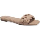 INC Womens Partee Faux Leather Slip On Braided Slide Sandals Shoes BHFO 0292