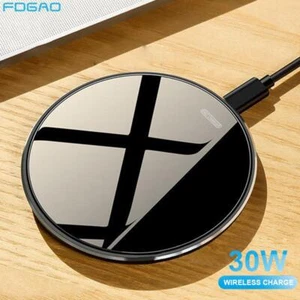 Chargeur sans fil Pad 30W charge rapide pour Samsung S23 S22 S21 S20 iPhone 15 14 - Photo 1 sur 20