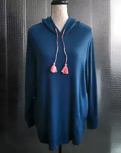 Bell By Kim Gravel Blue Hoodie Women's 1X Bracelet Ties NEW - Picture 1 of 10