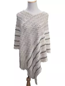 Coco + Carmen Alora Maglione Poncho Tunica Neutro Donna Taglia Unica, Nuovo - Foto 1 di 10